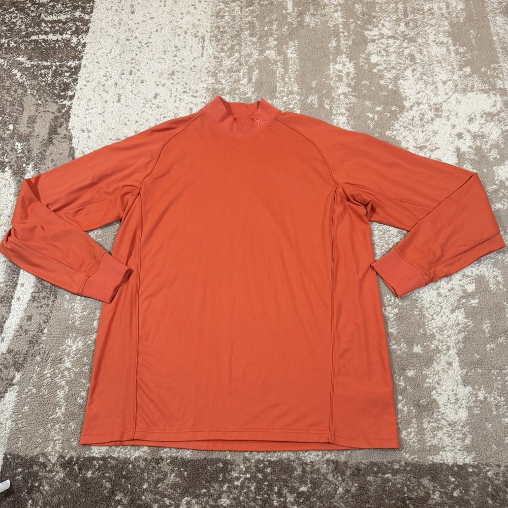 Zero Restriction Shirt Mens XL Orange Mock Neck T400 Golf Base Stretch